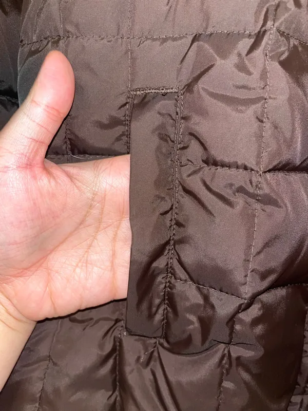 Abercrombie Fitch Brown Puffer Jacket Fur Lined Y2K - Image 5