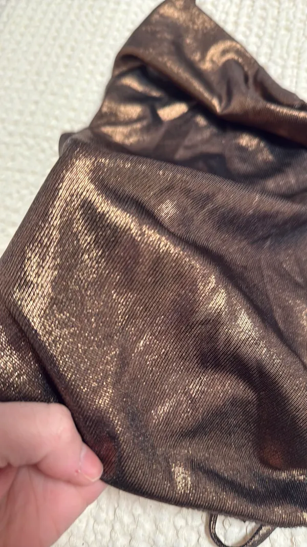 Bailey rose gold metallic top with open back Brown Size M - Image 4