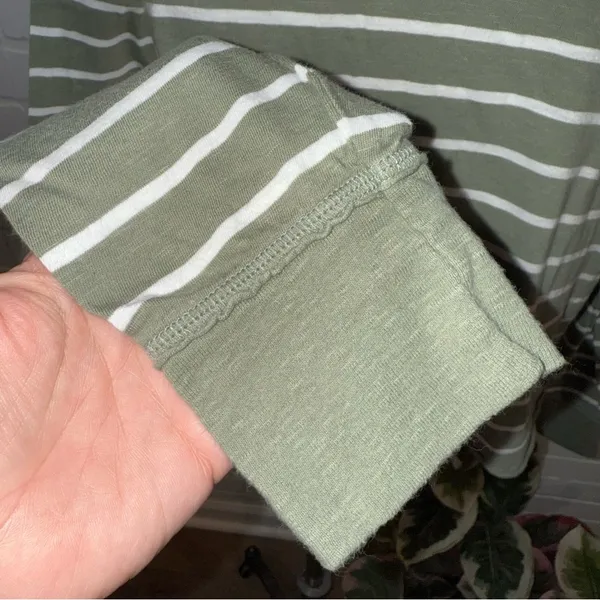 Aerie Olive Cropped Striped Long Sleeve Tee - Image 6
