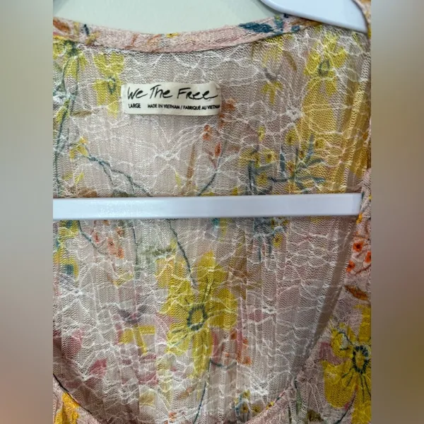 Free People We The Free Women's Angelina Floral Print Crop Top Large - Image 5