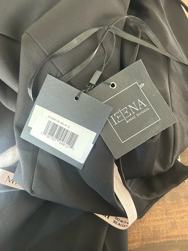 NWD IEENA Mac Duggal [ 2 ] Halter Neck Bow Strap Criss Cross Column Gown #J19 - Image 8