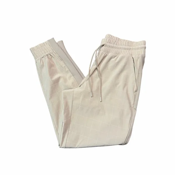 Athleta Brooklyn Textured Jogger Tan Windowpane Plaid Print - Image 2
