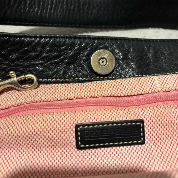 Dooney & Bourke Vintage 90's Black Grey Large Tote Monogram Signature Canvas - Image 12
