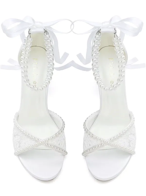 Pearl bridal heels White Size 8 - Image 3