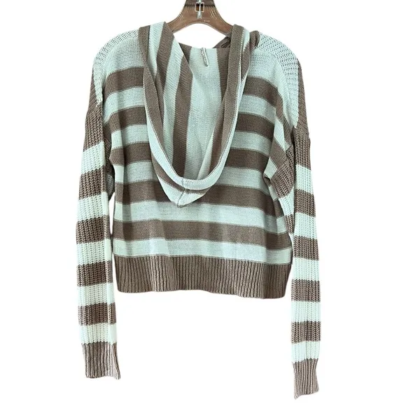 Poof Apparel Brown and Cream Striped Sweater - Image 4
