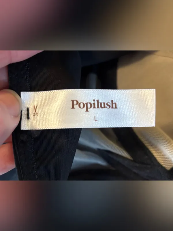 NWT Popilush Shapewear Lace Deep V-Neck Sculpting Wide Leg Jumpsuit sz L - Image 5