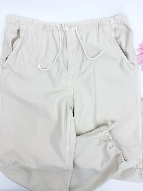 Tna X Aritzia Cache Cargo Parachute Pant Darted Barrel Beige Jogger Cotton - Image 7