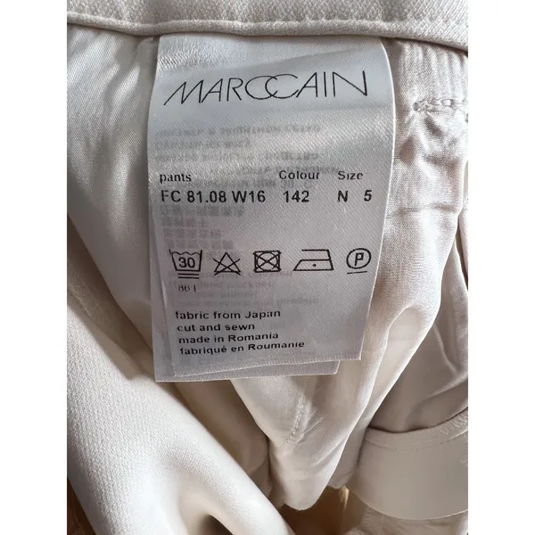 Marc‎ Cain Classic Pleated Trouser N5 Size 12 Cream Straight Leg - Image 7