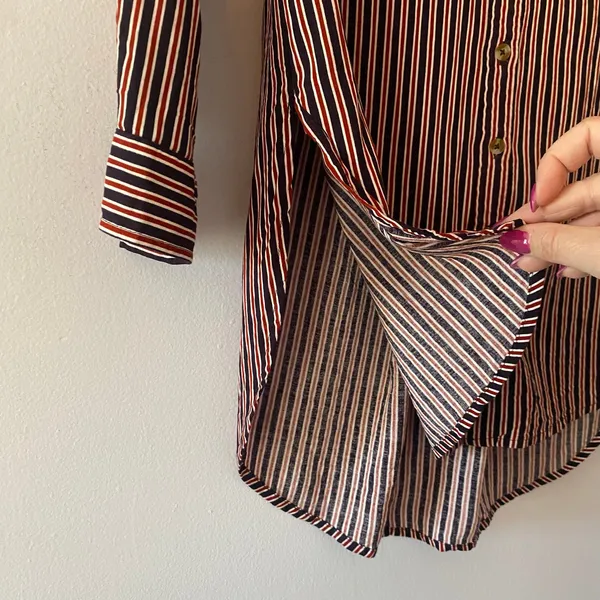 Maeve by Anthropologie Adelaide Poplin Striped Button Down Shirt Women's size XS - Image 7