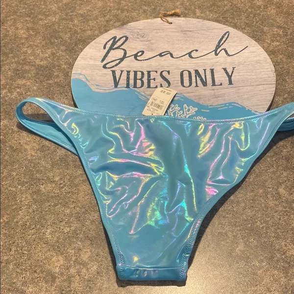 Aerie Iridescent Blue Bikini Bottom - Image 4