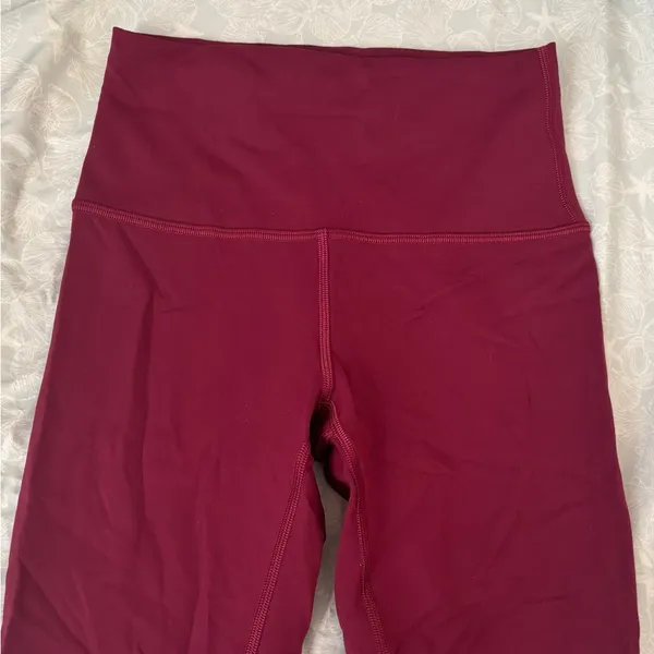 High-Waisted lululemon Burgundy Leggings - Image 4