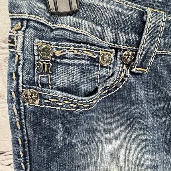 Miss Me Boot Jeans Women’s Size 28 JW5078B5 Embellished Rhinestones Low Rise - Image 6
