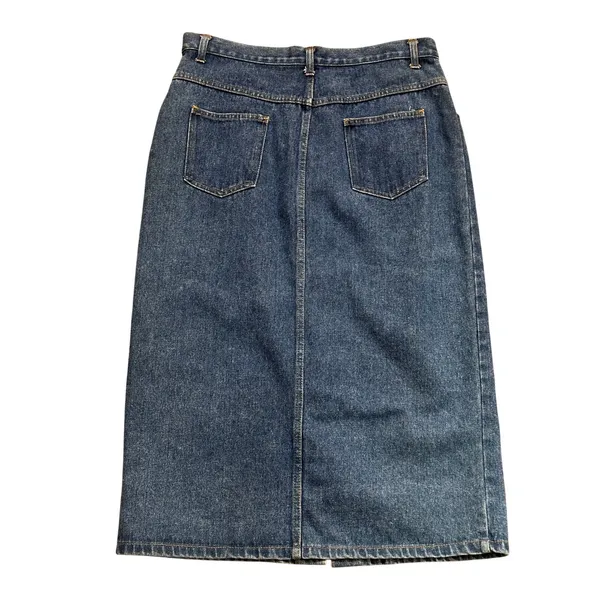 Vintage 90s Plus Sized Denim Jean Maxi Skirt Starwear Size 12/14 - Image 3