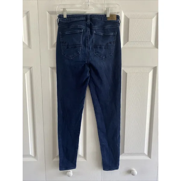 American Eagle Super Stretch Jeggings Womens Size 4 Dark Wash Skinny Jeans Denim - Image 3
