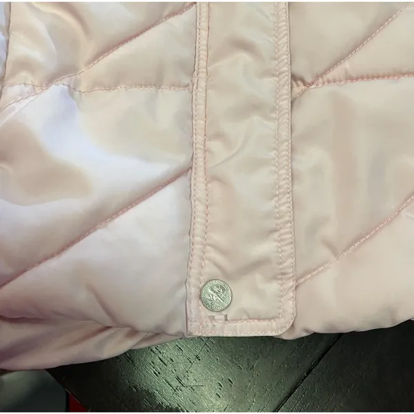 Oodji Super Active Puffer Vest Womens Small Pink Quilted Zip Snap High Collar - Image 6