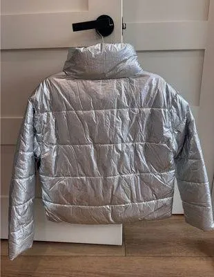 Silver Puffer Jacket Royal Matrix Size L - Image 2