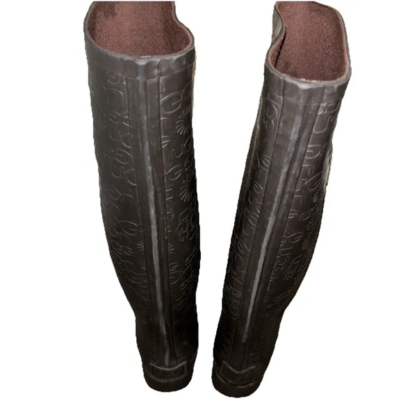 Ugg Wilshire Brown Rubber Rain Boots Women’s Sz 7 Tall Fur Insole EUC - Image 2