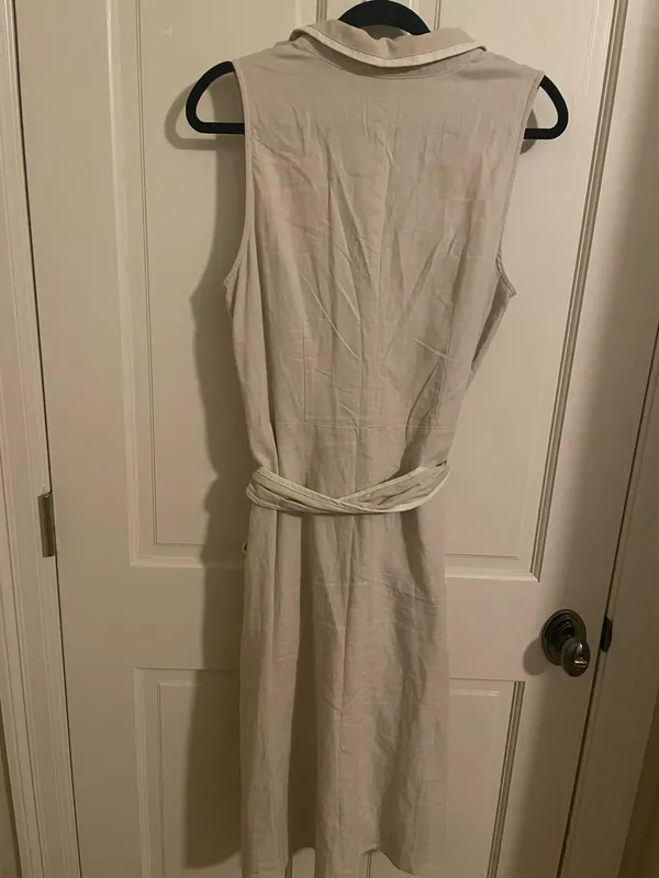 Sleeveless Linen Belted Dress - Image 6