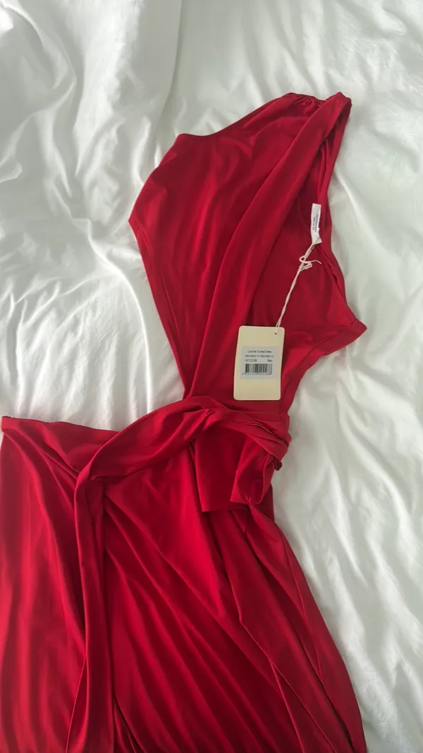 Pepper mayo Love Me Tie Maxi Dress Red - Image 4