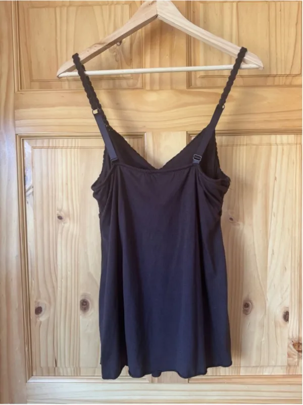 Vintage Crochet Bodice Brown Flowy Boho Cami size medium - Image 8