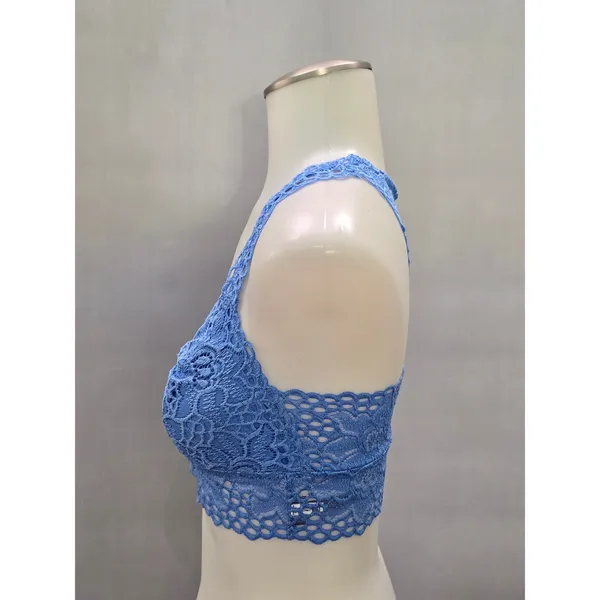 Aerie Blue Whimsy Romantic Boudoir Bridal Cottage Lingerie Lace Bralette Small - Image 3