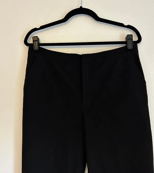 Oak + Fort wide straight leg twill trouser pants black - Image 2