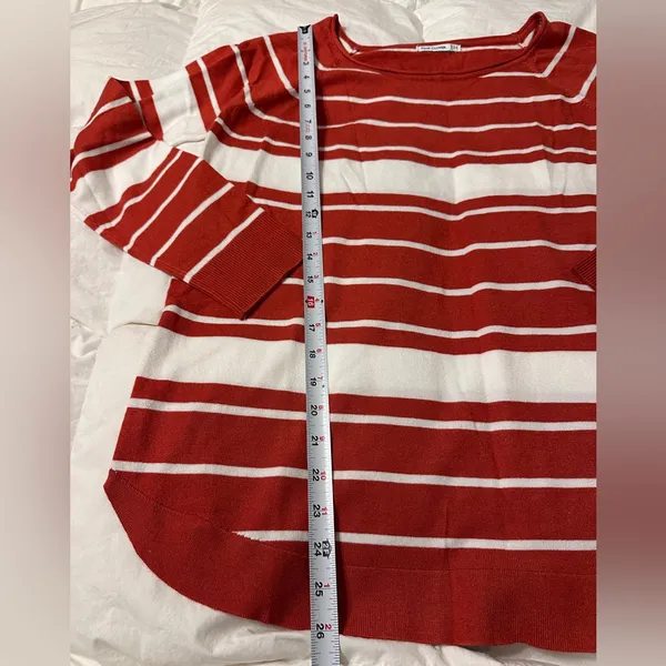 Pink Clover Red and White Valencia Curved Hem Striped Knit Top - NWOT - Size XL - Image 8