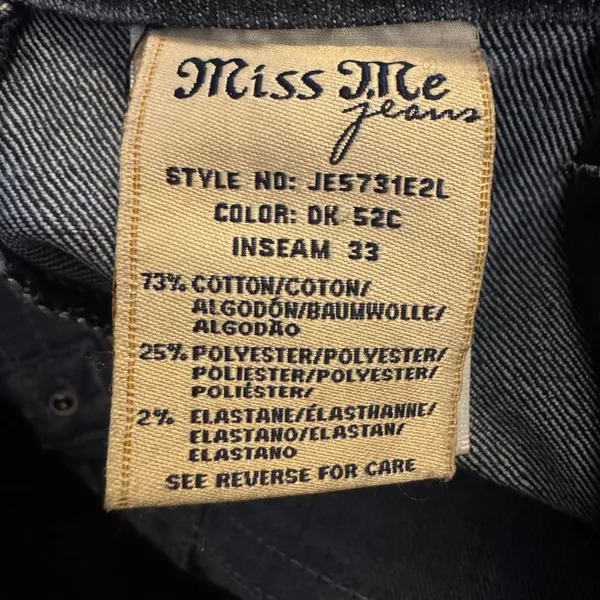 Miss Me Jeans Women’s 30 Easy Boot Cut Bling Flap Pockets JE5731E2L Denim - Image 5