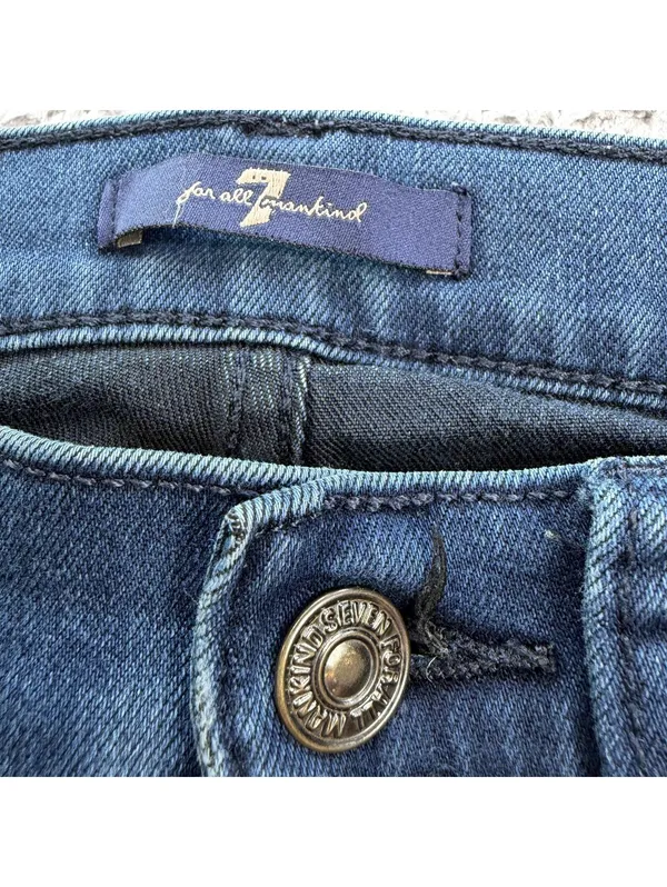 7 For All Mankind Gwenivere Skinny Jeans Womens 24 Blue Stretch Denim Low Rise - Image 8