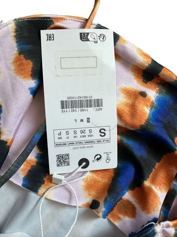 ZARA Tie Dye Blue Orange Bodysuit Size Small NEW NWT - Image 7