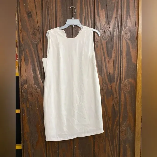 Zara Basic Sleeveless Shift Dress NWT Size M White - Image 11