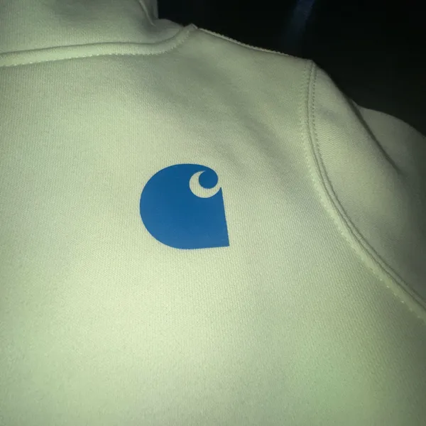 Carhartt Light Green Hoodie with Blue Logo - Image 3