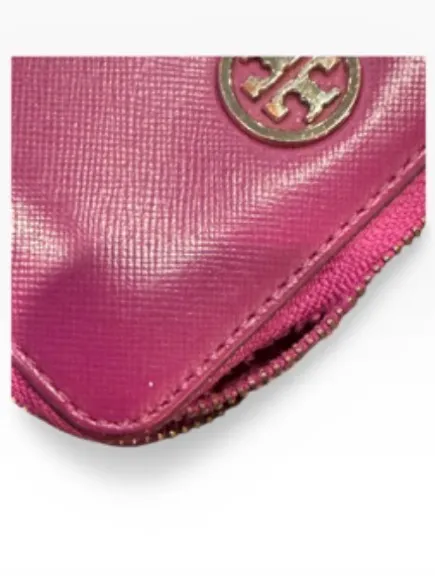 Tory Burch Pink Saffiano Leather Zip Coin Wallet Key Ring - Image 3