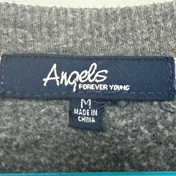 Angels Gray Crewneck Sweater with Sun and Stripes - Image 3