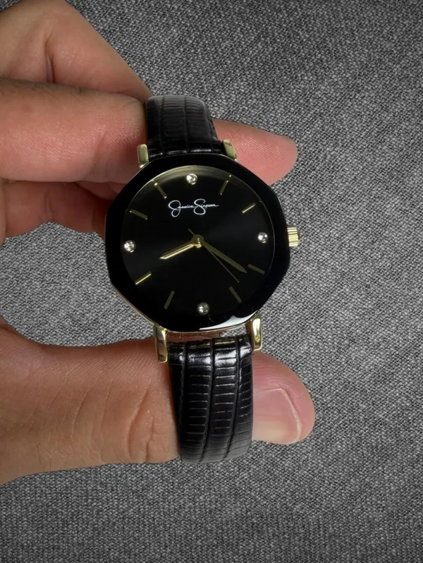 Jessica Simpson Black Gold Crystal Quartz Watch NWT - Image 3