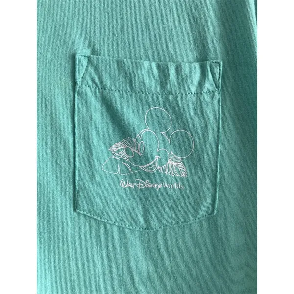 Disney Parks Walt Disney World Mickey Mouse Hoodie Womens L Mint Green Cotton - Image 2