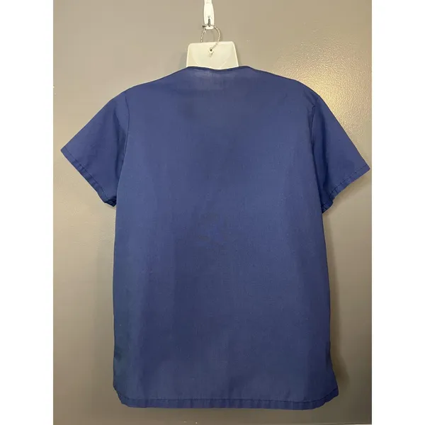 Angelica Scrub Top Shirt Womens Small Navy Blue V Neck Two Pocket Medical - Image 4