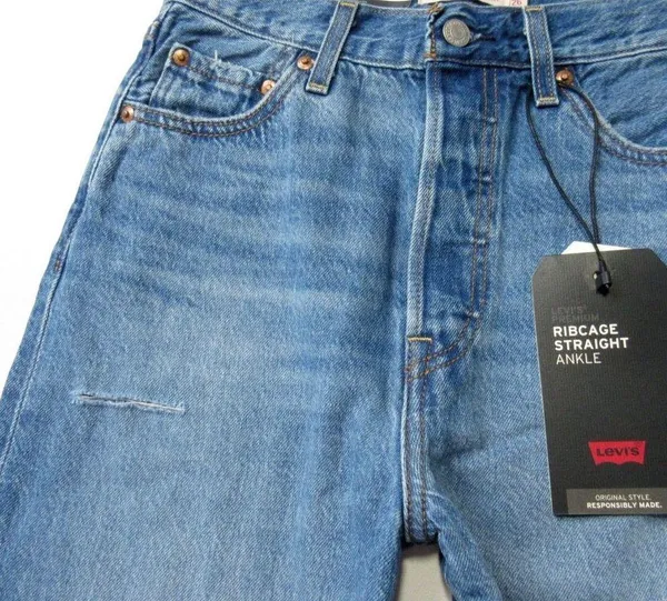 NWT Levi's Ribcage Straight Ankle in Noe High Super High Rise Crop Jeans 29 - Image 3