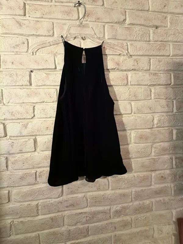 Zara TRF Collection Black Velvet Top Size S - Image 3