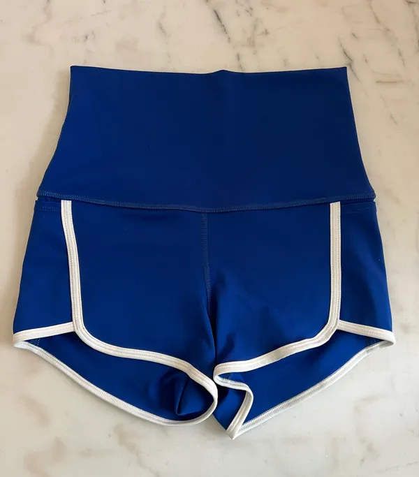 Free People Movement Sapphire Skies Combo Blue White Island Time Shorts - Image 2