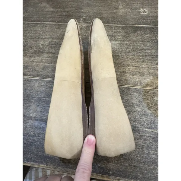 Vince Womens Leah Square Toe Leather Ballet Flats Beige Nude Size 40 US 9 - Image 6