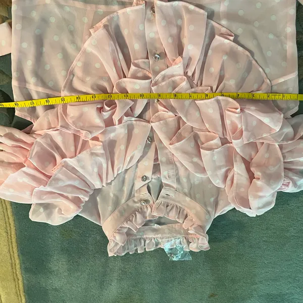 Comino Couture Pink ruffle skirt and crop top set - Image 11