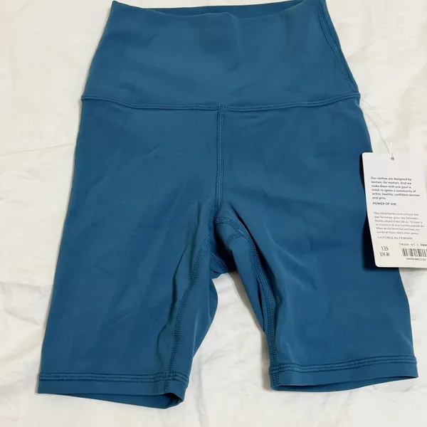Athleta Transcend 7" Biker Short Womens XXS Blue High Rise‎ Yoga Athletic Blue - Image 5
