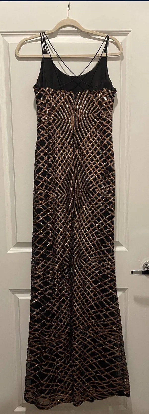 Boutique Prom Black/Rose Gold Sequin Dress - Image 2