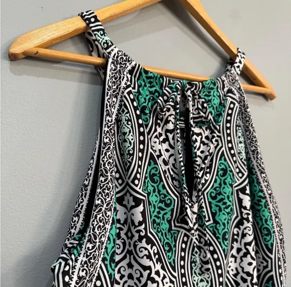White House | Black Market SALE! Green Patterned Maxi Dress Size M EUC - Image 6