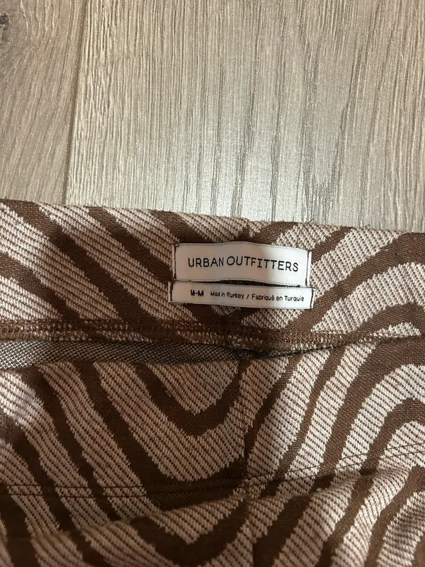 Urban Outfitters Bryn Pull-On Flare Pants, Brown and Cream Swirl Pant, M - Image 2