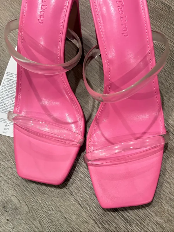 The Drop Women's Pink Avery Square Strappy High Heeled Sandal Size 9 - Image 6