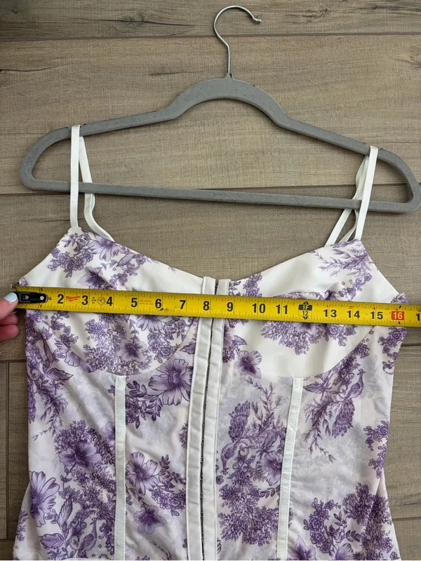 Free People Intimately Night Rhythm Sleeveless Corset Bodysuit Purple Ivory XL - Image 10