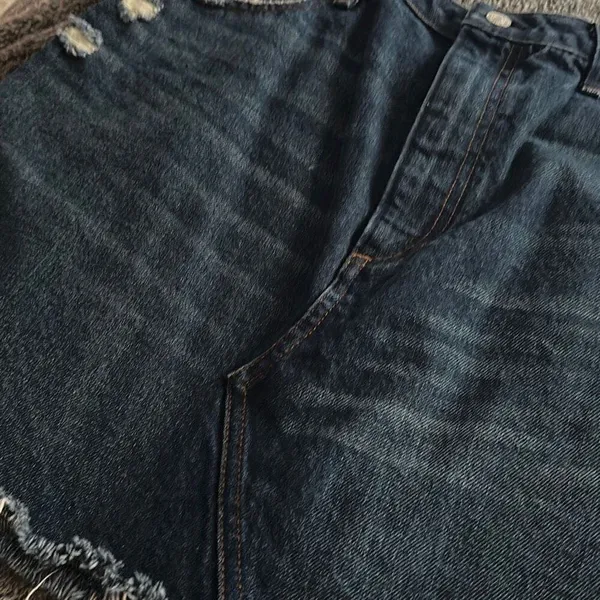 Abercrombie Fitch Natural Rise Vintage A Line Denim Skirt Size 14 - Image 9