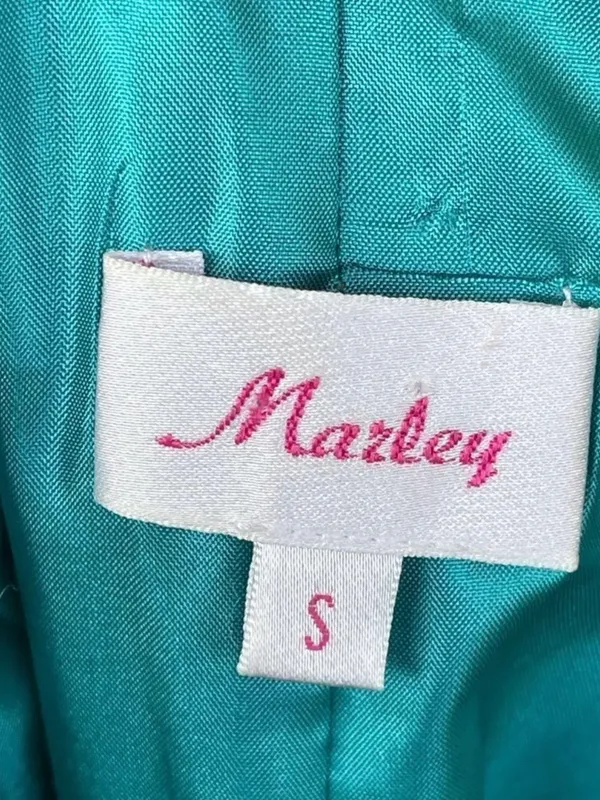 Marley Teal Chiffon Ruched Mini Dress S Strapless Turquoise Party Y2K - Image 6